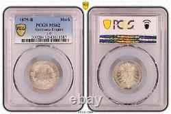 1 Mark Currency Coin J. 9 1875 B Mint State PCGS Certified PCGS MS62 81210
