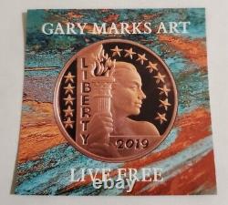 1 oz 2019 LIBERTY'S LIGHT copper round by Gary Marks / Heidi Wastweet. 25 Minted