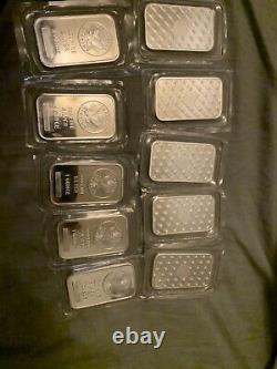 10 One Ounce Silver Bars By Sunshine Mint With Mint Mark Factory Sealed