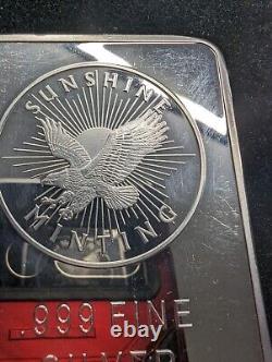 10 Troy oz Sunshine Mint. 999 Fine Silver Bar Mint Mark SI Sealed