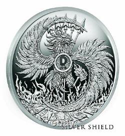 11 oz 2018 Mark of the Beast Set Death of the Dollar Silver Shield Proof/BU