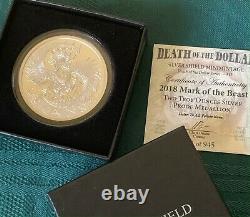 11 oz 2018 Mark of the Beast Set Death of the Dollar Silver Shield Proof/BU