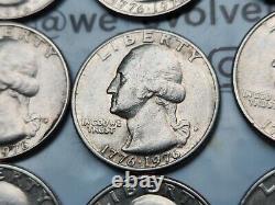 1776-1976 D US Bicentennial Quarter, Rare filled Mint Mark Regular