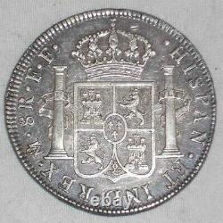 1778 FF Charles III of Spain Silver Coin Mexico 8 Reales Mint Mark Mo Toned XF+