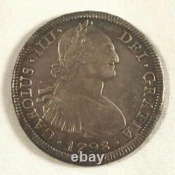 1798 Spain Carolus IIII Charles III Silver Coin Bolivia 8 Reales Mint Mark PTS