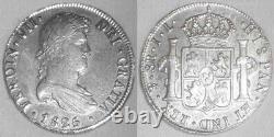 1825 JL Large Silver Coin Bolivia 8 Reales Ferdinand VII Of Spain Mint Mark PTS