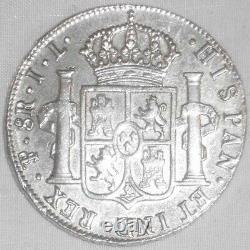 1825 JL Large Silver Coin Bolivia 8 Reales Ferdinand VII Of Spain Mint Mark PTS