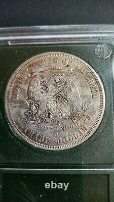 1877-S Trade Dollar, Chop Marks, High Grade, Underlying Mint Luster