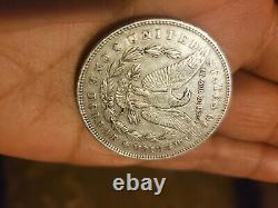 1878 No Mint Mark Morgan Silver Dollar 7 Tail Feathers with Slanted Arrows