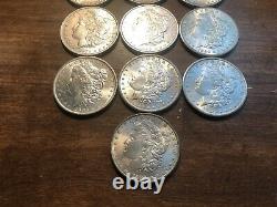1879-1899 MORGAN SILVER Dollar Half Roll 10 different Dates/Mint Marks BU Coins