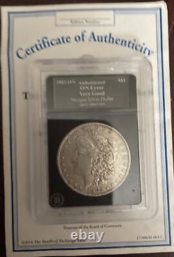 1882 Double Mint Mark $1 Morgan Silver Dollar OS Error Very Good New Orleans