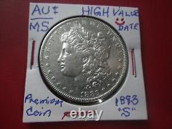 1883s Morgan Silver $-au++/ms+2 Sided Lustrous Condition+better Date/mint Mark