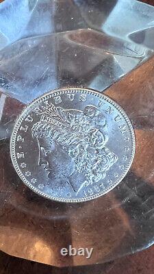 1887 Morgan Silver Dollar in 1000 CARAT DIAMOND Paperweight Acrylic No Mint Mark
