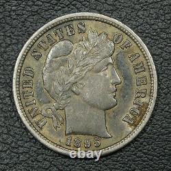 1895 Love Token Barber Silver Dime Unknown Mint Mark