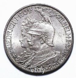 1901, German States, Prussia, 2 Mark, Wilhelm II, Silver, UNC, KM# 525 Lot 398
