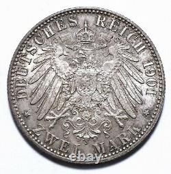 1901, German States, Prussia, 2 Mark, Wilhelm II, Silver, UNC, KM# 525 Lot 398