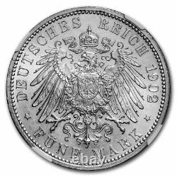 1902 German States, Baden Silver 5 Mark Friedrich I MS-63 NGC SKU#255395