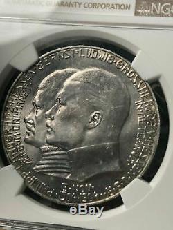 1904 Germany Hesse-Darmstadt 5 Marks NGC MS64+ Lot#G599 Silver! Exceptional