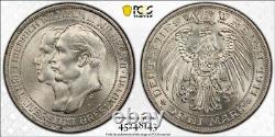 1911-A Germany Prussia 3 Mark PCGS MS63 Lot#G3359 Silver! Choice UNC! J-108
