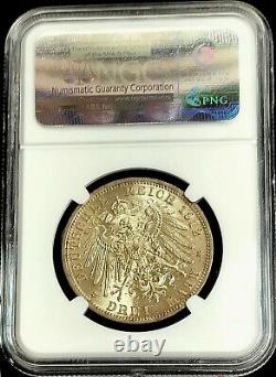 1912 A Silver Germany Prussia 3 Marks Kaiser Wilhelm II Coin Ngc Mint State 64