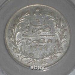 1913 Egypt Silver Coin 10 Qirsh Ottoman Sultan Muhammad V Mint Mark H Nice AU 53
