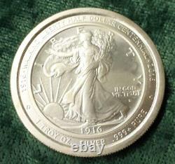 1916 2016 Walking Liberty Half Daniel Carr Moonlight Mint Medal, 1oz. 999 Silver