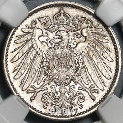 1916-F NGC MS 64 Germany 1 Mark Mint State Silver Coin (20071603C)