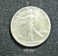 1917-D Obverse Mint Mark Denver Mint Silver Walking Liberty Half XF