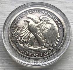 1917-D obverse Walking Liberty Half Dollar XF/AU Rare Date/Mint Mark (Whizzed)