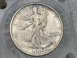 1917-S Walking Liberty Silver HalfGrand Pa's CollectionNice1 Reverse Mint Mark