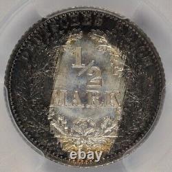 1918-A Germany 1/2 Mark Wilhelm II PCGS MS66 (Silver)