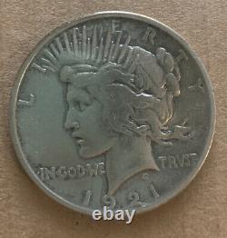 1921 PEACE DOLLAR No Mint Mark Scratches On Front & Back May Have Been Cleaned