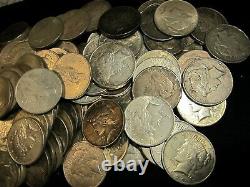1922-1926 US $1 Silver Peace Dollars, Mixed Dates & Mint Marks, F+, LOT OF 50