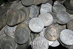 1922-1926 US $1 Silver Peace Dollars, Mixed Dates & Mint Marks, VF, LOT OF 10