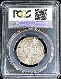 1935 A Silver Germany Third Reich 5 Mark Hindenburg Coin Pcgs Mint State 64 J360