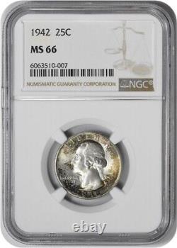 1942 Washington Silver Quarter MS66 NGC