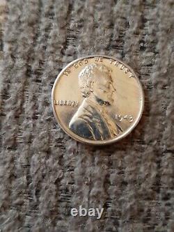1943 Lincoln Wheat Steel Penny. No mint mark. Magnetic, uncertified