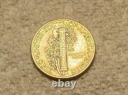 1943 Mercury Silver Dime Coin No Mint Mark Good Clean Condition