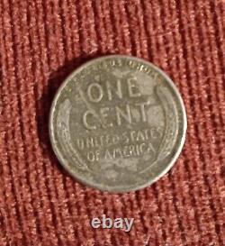 1943 Silver Steel Wheat Penny No Mint Mark Magnetic Rare Vintage War Time