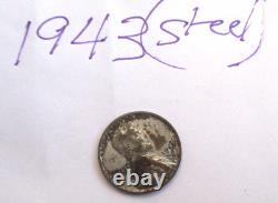 1943 Silver color Steel Wheat Penny No Mint Mark Magnetic COIN U. S. LOT A