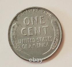 1943 US Steel Penny Silver Wheat Ears No Mint Mark One Cent Lincoln American