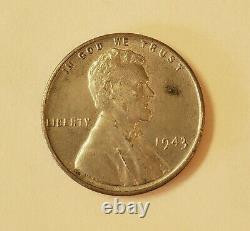 1943 US Steel Penny Silver Wheat Ears No Mint Mark One Cent Lincoln American