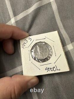 1943 s steel wheat penny no mint mark 3 is an error. A good collecter piece