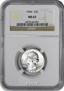 1944 Washington Silver Quarter MS67 NGC
