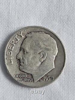 1958 Roosevelt Silver Dime D Mint Mark
