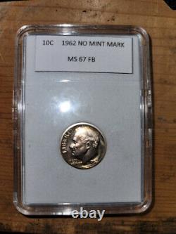 1962 No mint mark beautiful tone FB Roosevelt Dime 10c