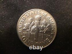 1962 RARENo mint mark, roosevelt dime, 90% Silver, 2 bubble holes, errror