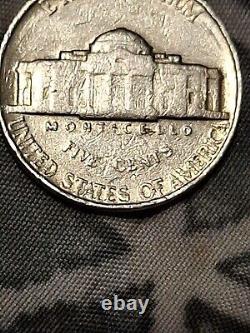 1964 Jefferson Nickel, No Mint Mark, Error Rim Touches Liberty & date