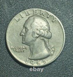 1965-No Mint Mark (P)Washington Quarter 25C Excellent Condition With Coin Errors