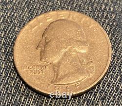 1965 Quarter No Mint Mark Faint Stamp Error Washington 25 Cent Piece Silver Coin